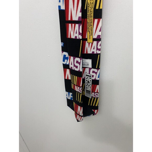 VTG NASCAR Necktie Tie Ralph Marlin Made in USA Rm Style Multicolored - Picture 6 of 8